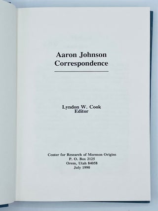 Aaron Johnson Correspondence