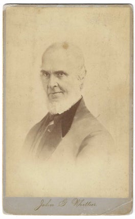 Item #10084 John G. Whittier photograph and letter. Charles Taber, John Greenleaf Whittier