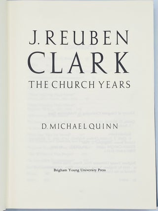 J. Reuben Clark: The Church Years