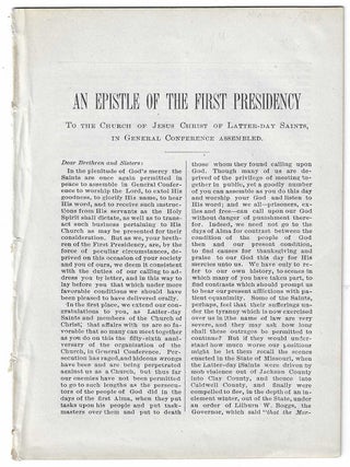 Item #10613 An Epistle of the First Presidency: To the Church of Jesus Christ of Latter-day...