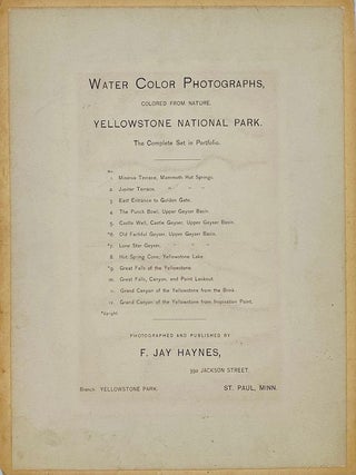 Water Color Photographs Colored from Nature. Yellowstone National Park. The Complete Set in Portfolio
