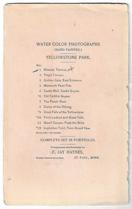Water Color Photographs (Hand Painted) Yellowstone National Park.