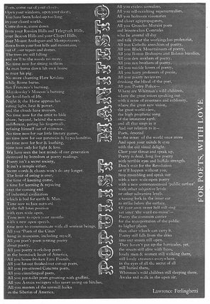 Item #10698 Populist Manifesto. Lawrence Ferlinghetti