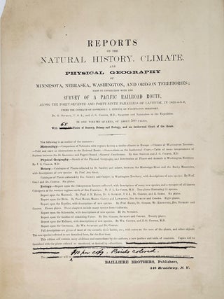 The Natural History of Washington Territory, with Much Relating to Minnesota, Nebraska, Kansas, Oregon, and California, Between the Thirty-Sixth and Forty-Ninth Parallels of Latitude