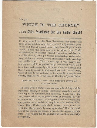 Item #1350 Which is the Church? Jesus Christ Established But One Visible Church! William Anderson