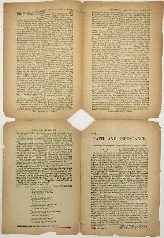 Item #1355 Faith and Repentance. RLDS, Reorganized Church of Jesus Christ of Latter Day Saints.