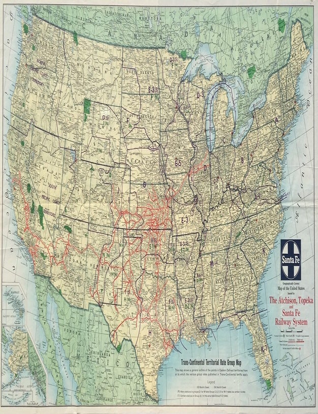 Geographically Correct Map of the United States Issued by the Atchison ...