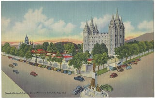 Item #1800 Temple Block and Brigham Young Monument, Salt Lake City, Utah. Temple Block, LDS, Mormon
