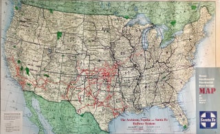 Item #1809 Trans-Continental Territorial Rate Map of the United States. Santa Fe. Topeka The...