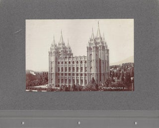 Item #2968 Mormon Temple, Salt Lake [BACKED WITH] Lion House / Beehive House. Charles Roscoe Savage