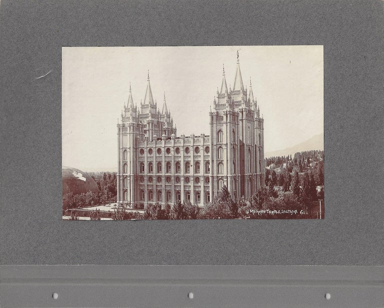 Item #2968 Mormon Temple, Salt Lake [BACKED WITH] Lion House / Beehive House. Charles Roscoe Savage.