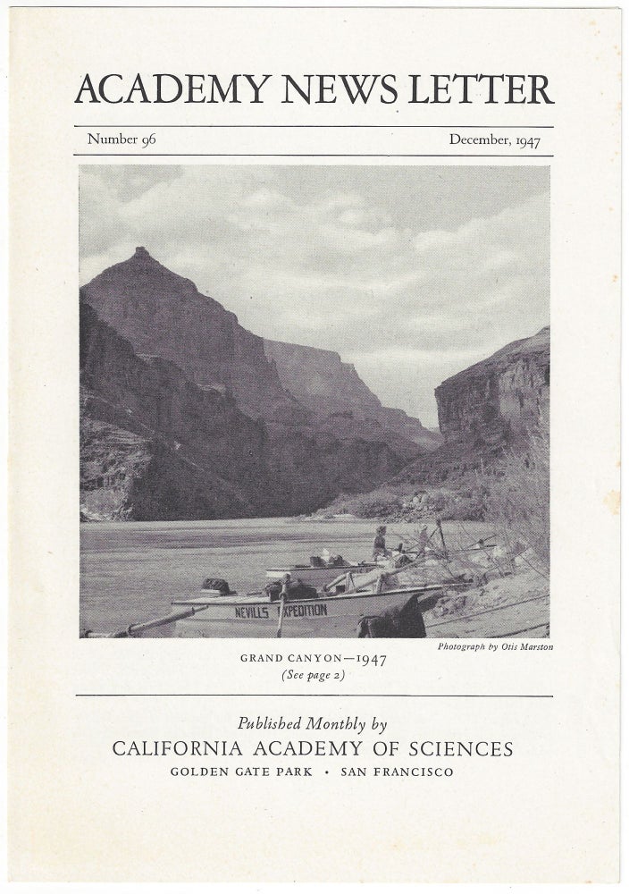 Item #3852 Academy News Letter. California Academy of Sciences, Colorado River.