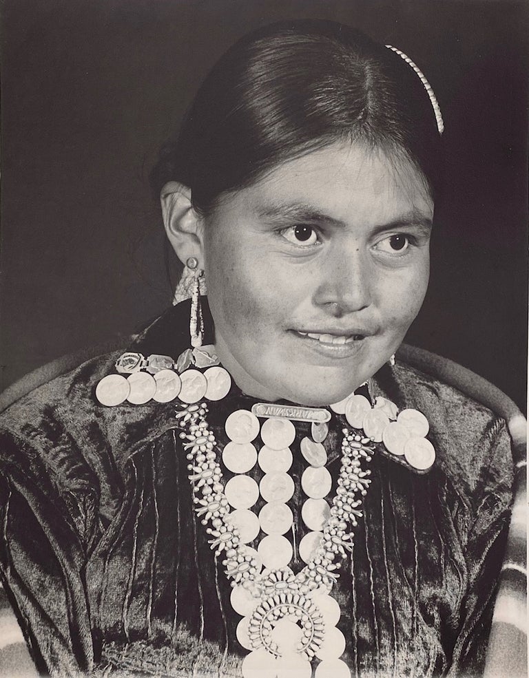 Item #3978 Navajo Girl with Necklace. Joseph Howard McGibbeny.