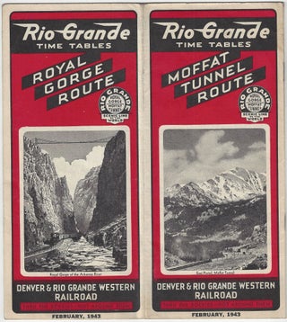 Item #4294 The Rio Grande: Moffat Tunnel Route [Time Tables]. Denver, Rio Grande Western