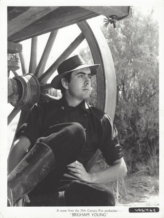 Item #4335 A scene from the 20th Century Fox production Brigham Young. Tyrone Power