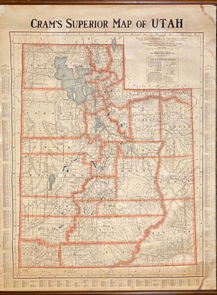 Item #4623 Cram's Superior Map of Utah. George F. Cram