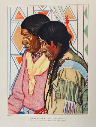 Item #5418 Juniper Buffalo Bull and Little Young Man: Two of the younger Pecunnie Braves in their...
