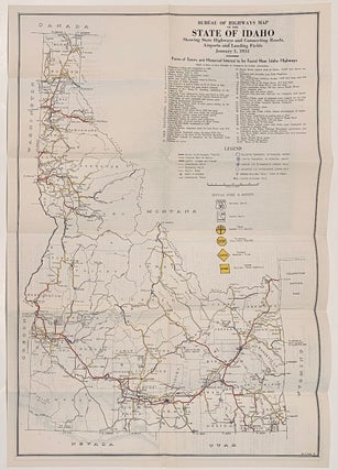 Item #6505 Road Map of Idaho, Showing State Roads and Connecting Roads / Bureau of Highway Map of...