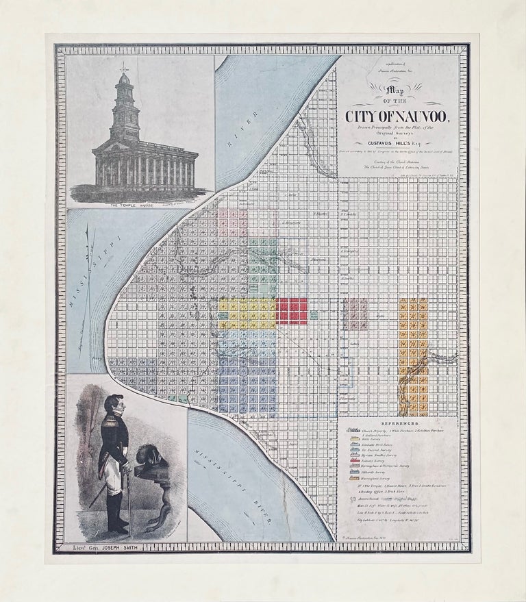 Item #7367 Map of the City of Nauvoo, Drawn Principally from the Plats of the Original Surveys. Gustavus Hill, Sutcliffe Maudsley, William Weeks.