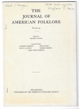 Item #7636 Folklore from Utah's Silver Mining Camps. Wayland D. Hand, Dale L. Morgan
