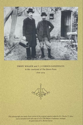 C-S The Master Craftsman. An Account of the Work of T.J. Cobden-Sanderson. Cobden-Sanderson's Partnership with Emery Walker.