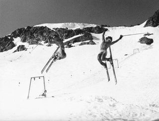 Item #8397 Naked Skiers. WINTER SPORTS