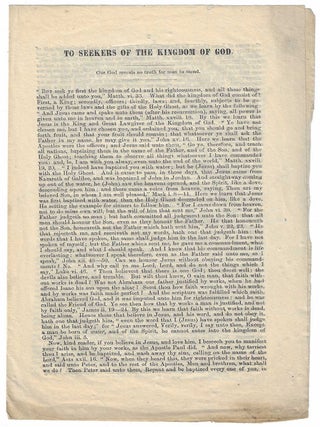 Item #8777 To Seekers of the Kingdom. Crandall Dunn