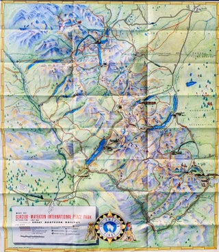 Item #8822 Map of Glacier National Park and Waterton International Peace Park Lakes Park. Great...
