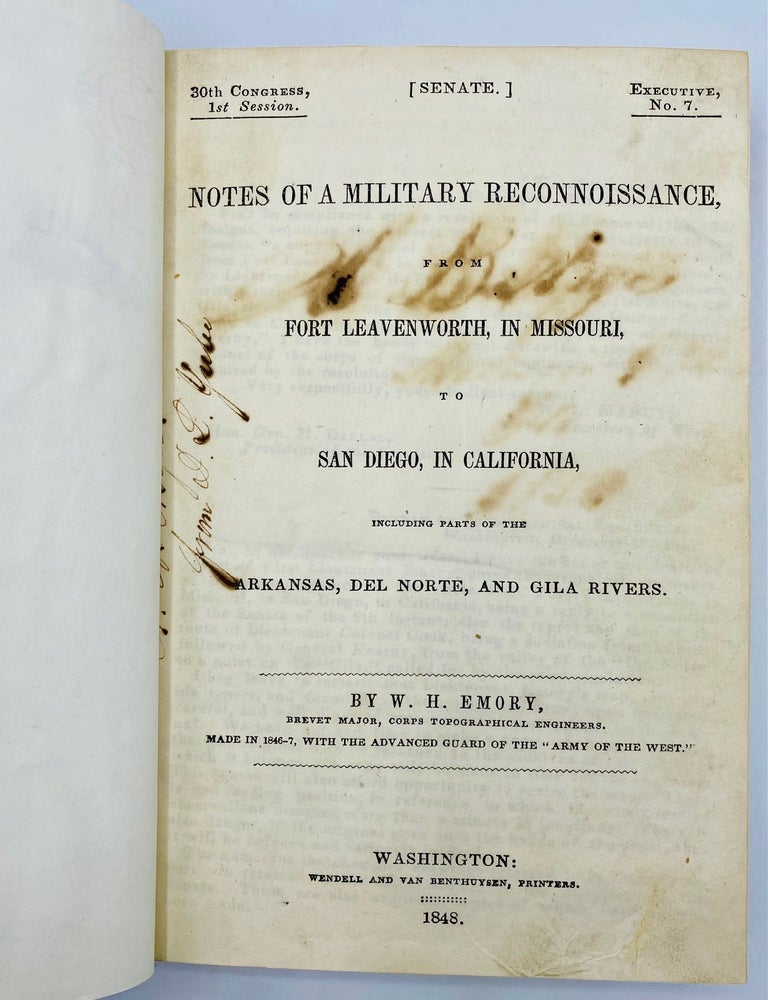 Item #8850 Notes of a Military Reconnoissance, from Fort Leavenworth, In Missouri. William...