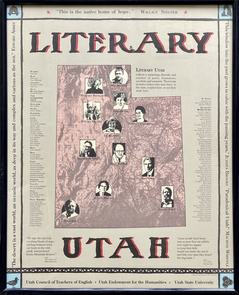 Item #8972 Literary Utah. Slanting Rain Graphic Design, Bissland