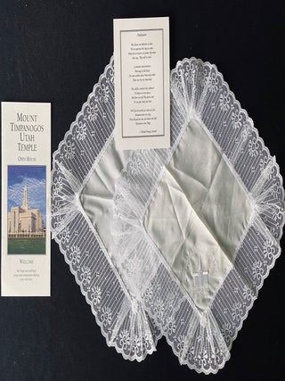 Item #9024 Hosanna Shout Handkerchief and Printed Dedication. Mount Timpanogos Utah Temple