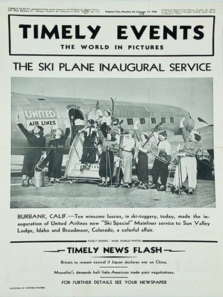 Item #9769 The Ski Plane Inaugural Service. United Airlines, Winter Sports